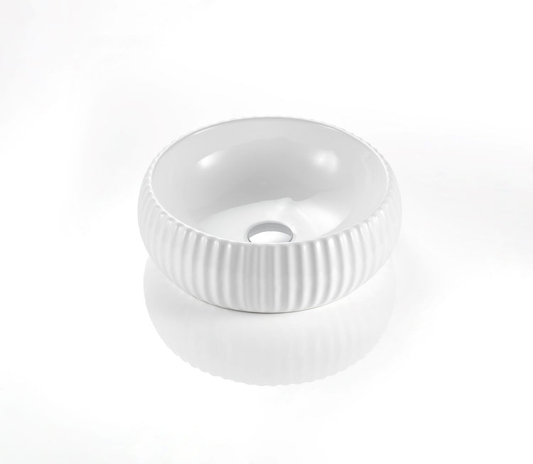 VITO Geneva Fluted Bowl Premium Ceramic Above-Counter Basin 400*400*140mm GNV4014