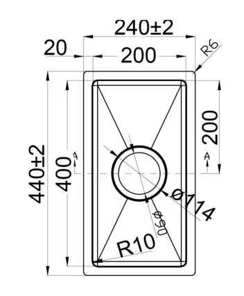 304 Stainless Steel Stainless Steel Sink（SLSS-240R）240*440*230mm