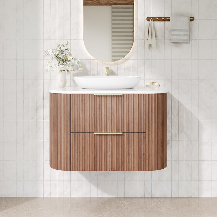 Vito Artis-D Wall-Hung PVC Curved Vanity with Soft-Close Drawers 600/750/900/1200/1500