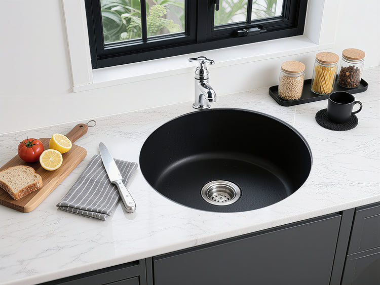 Quartz Undermount Kitchen Sink 410*410*210mm (QZ4141-MB)