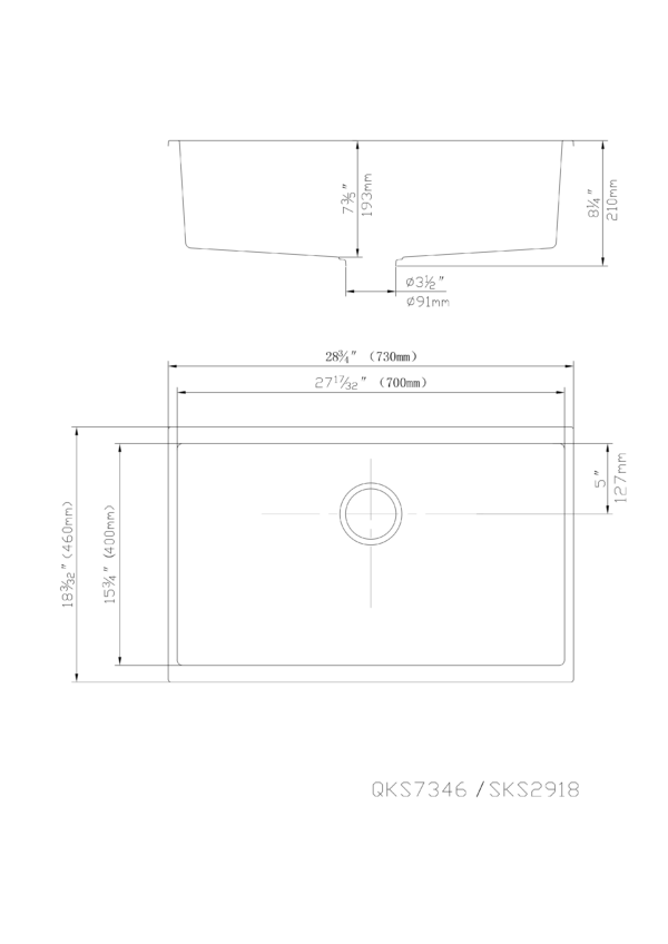 Quartz Undermount Kitchen Sink 730*460*226mm (QZ7346)