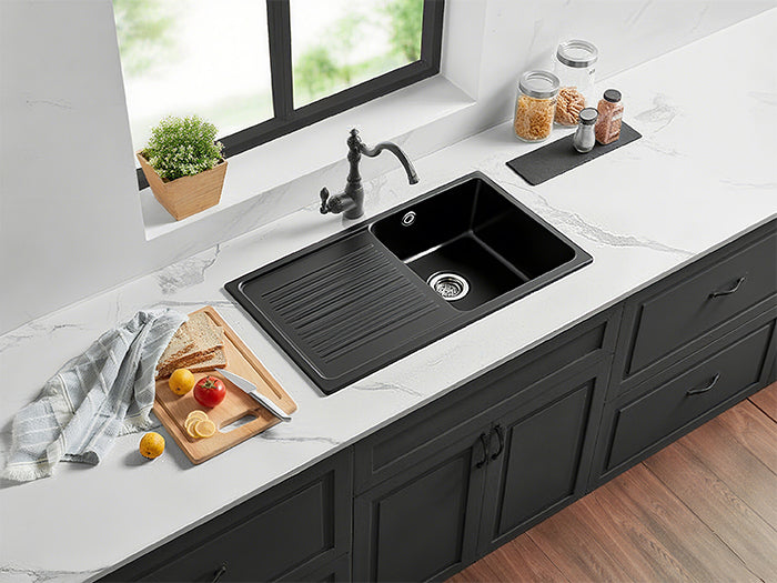 Quartz Top-mount Kitchen Sink 860*500*216mm (QZ8650SD-MB)