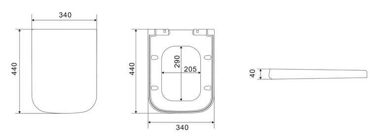 Square UF Toilet Cover Seat For Toilet Ranges SC802/SC802GB