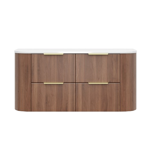 VITO ARTIS Fluted Curved Vanity with soft closing drawers 1200-1550mm(VART1200W-VRT1550W)