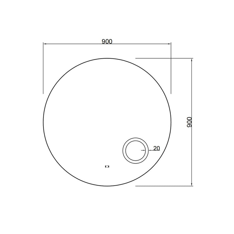 Luna Backlit LED Mirror With Magnifier Smart Touch Free Controls 900*900mm ORBM900-M