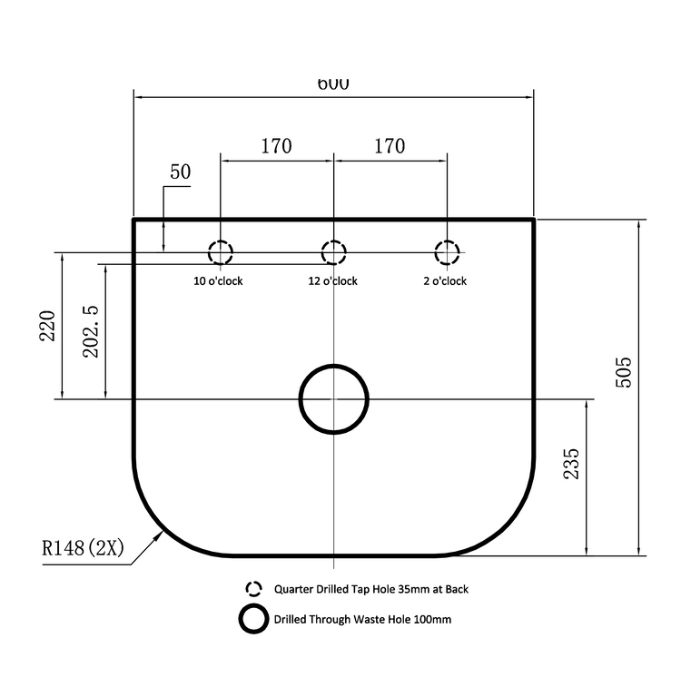 VITO AVANTTI Fluted Curved Vanity With Soft Closing Drawers 600-900mm (AVT600W-AVT900W)