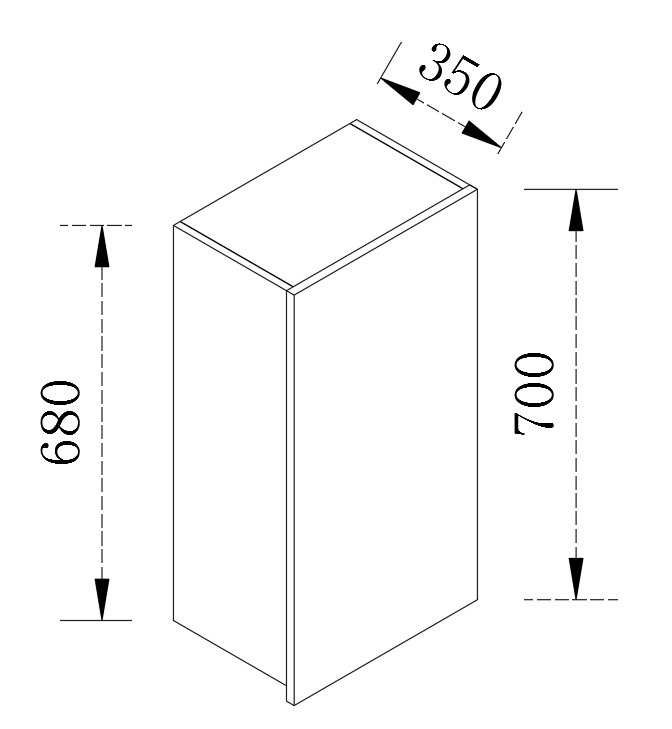Kitchen Wall Cabinet 1 Door Cupboard 300/350/400/450/500mm W300/350/400/450/500-700-BOX