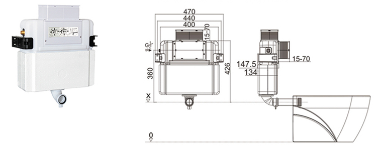 Avery R&T In Wall Floor Toilet Suite G30032/G3005+ KDK102