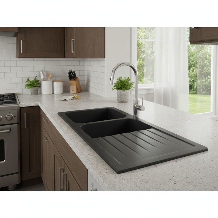 Quartz Top-mount Kitchen Sink 1160*500*225mm (QZ1160D-MB)