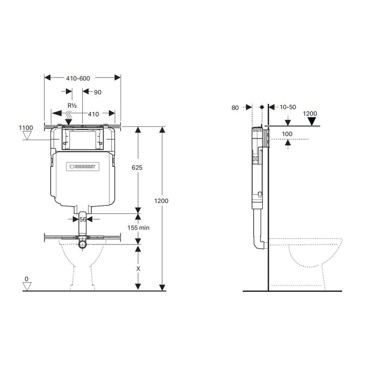 Avery Geberit In Wall Floor Toilet Suite (Sigma8/Kappa + KDK102)